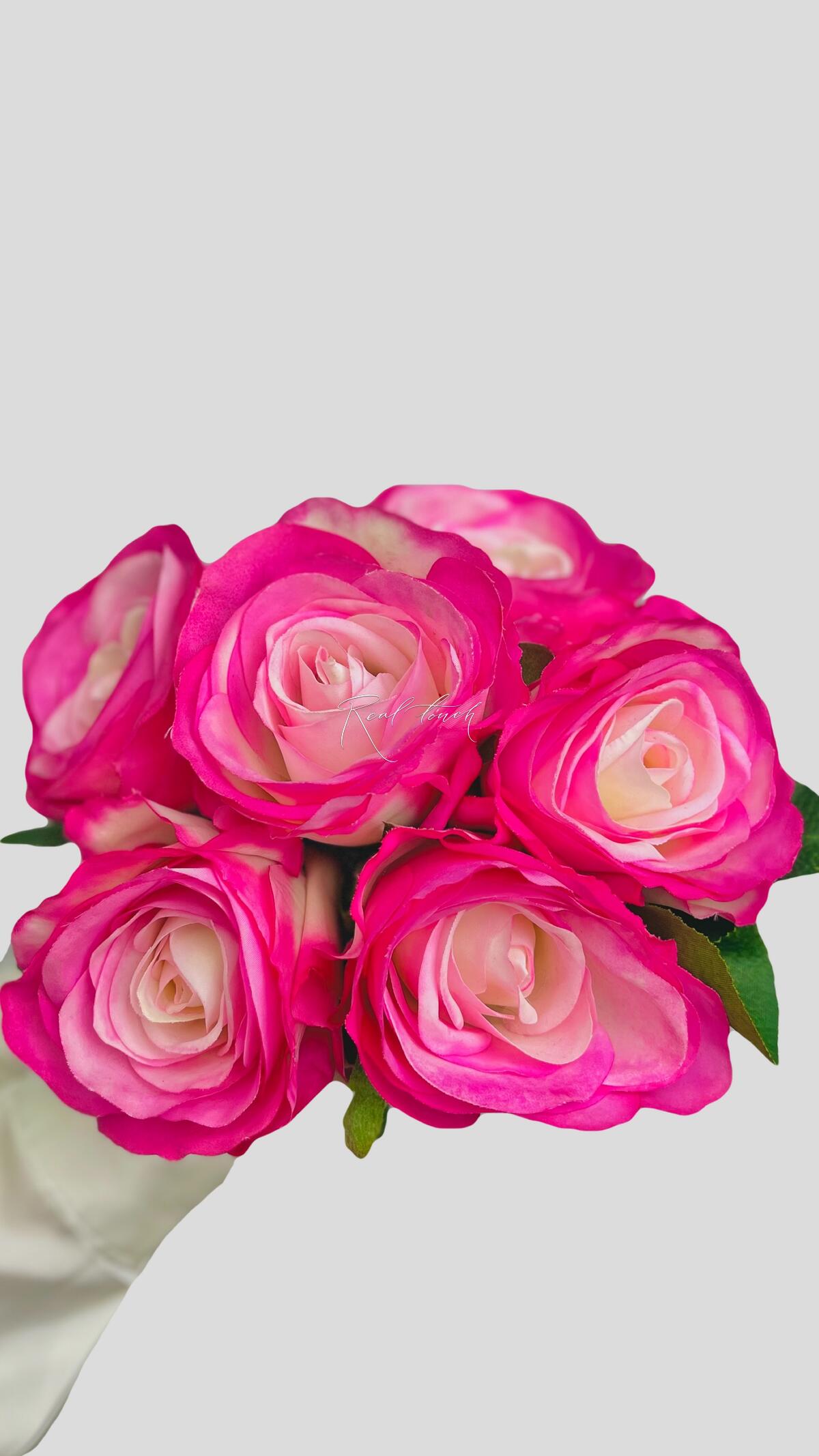  Northlight Set of 6 Real Touch Artificial Rose Stems