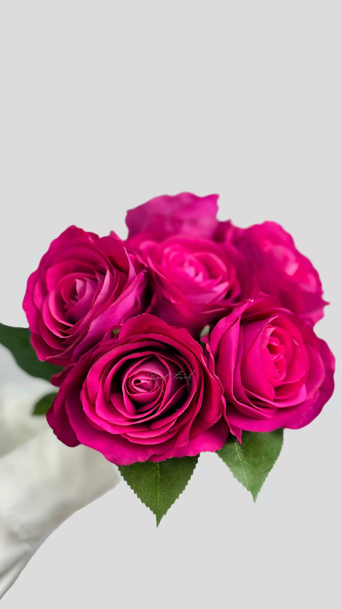 Real Touch Rose Bouquet Esperance (6 flowers) - burgundy 