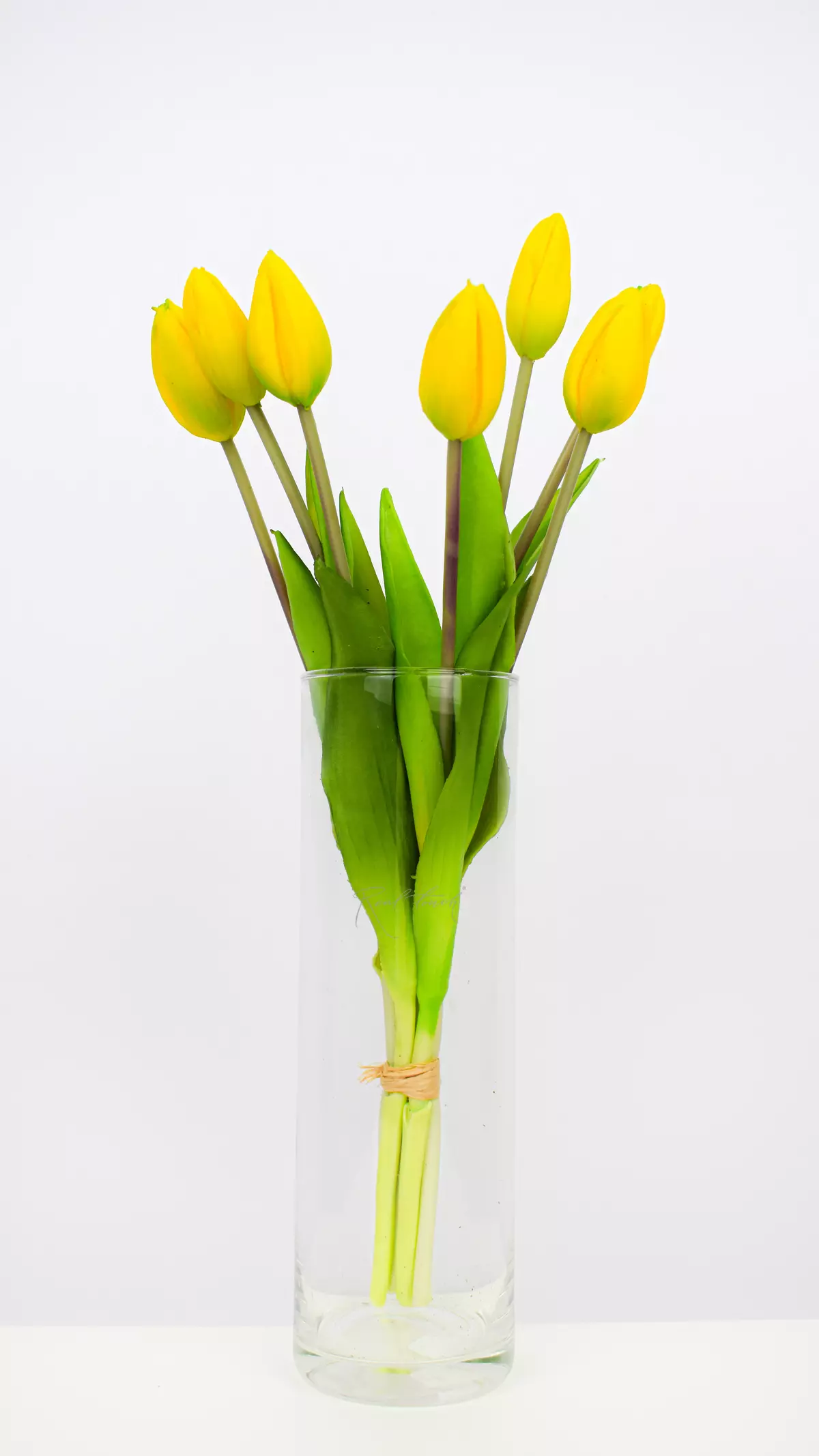 Bouquet of closed tulips 4 + 3 - yellow