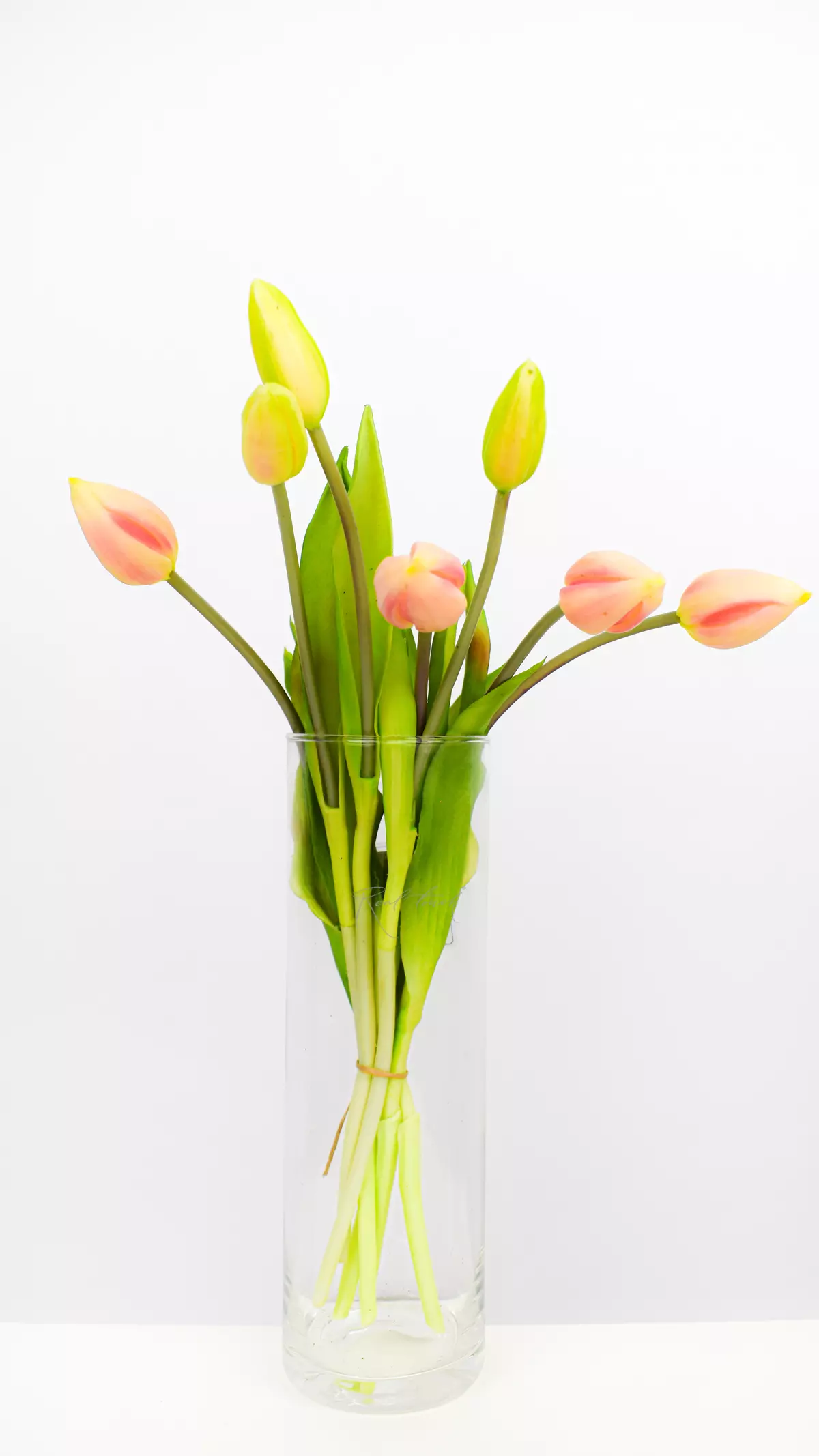 Bouquet of closed tulips 4 + 3 - pink
