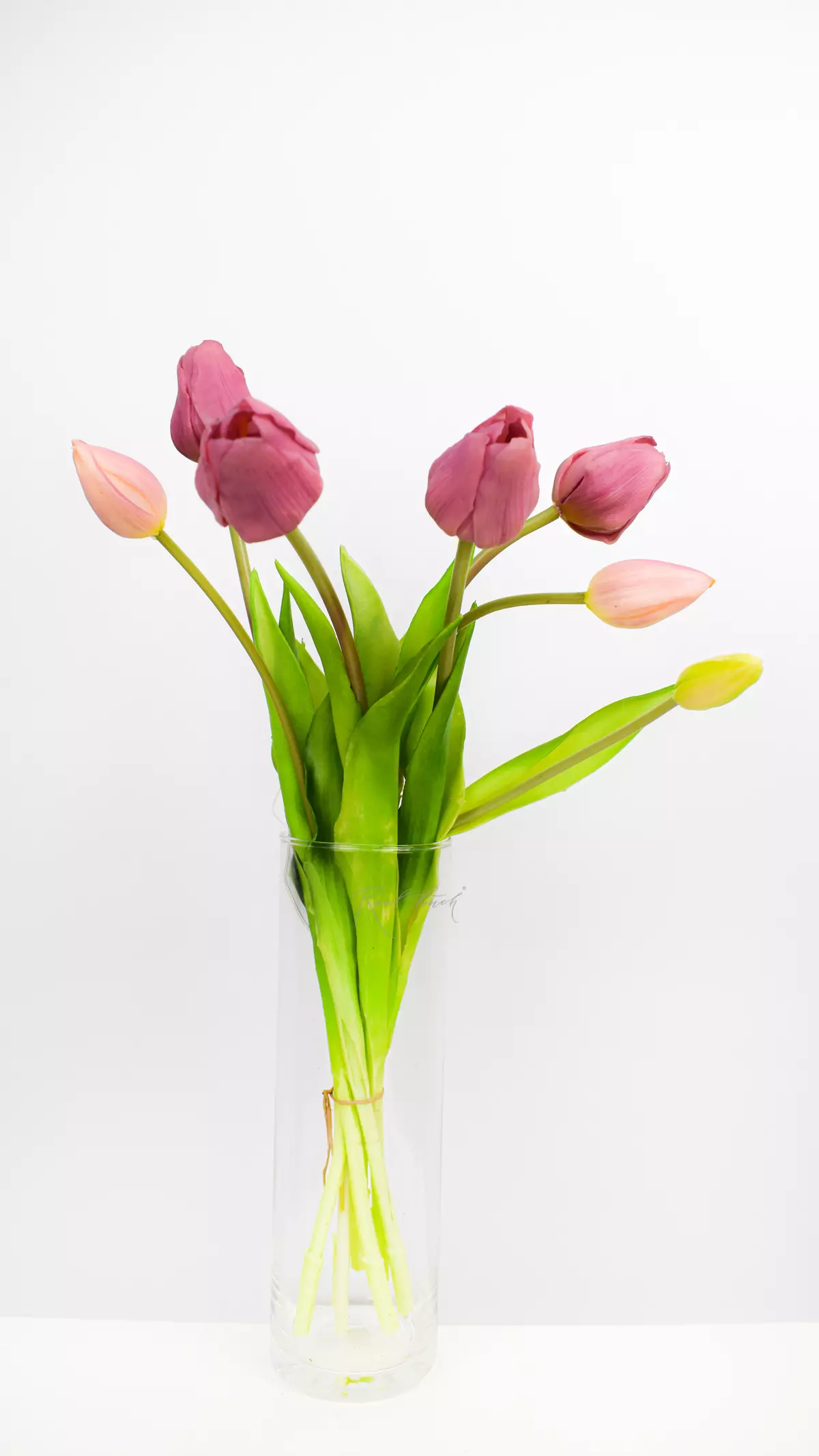 Real Touch Bouquet of classic tulips 4+3 - light purple 