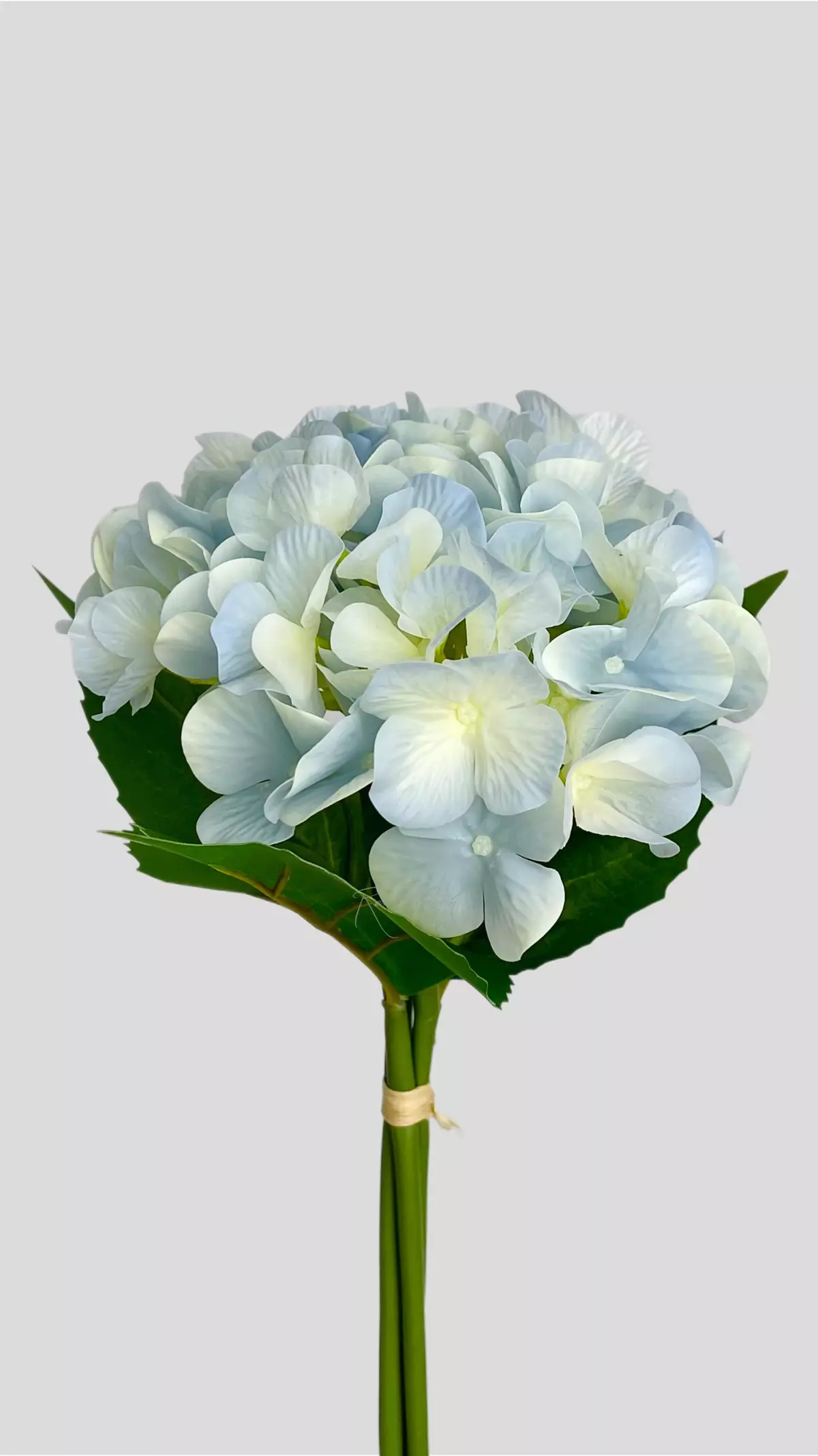 Real Touch Bouquet of 3 Hydrangeas - light blue