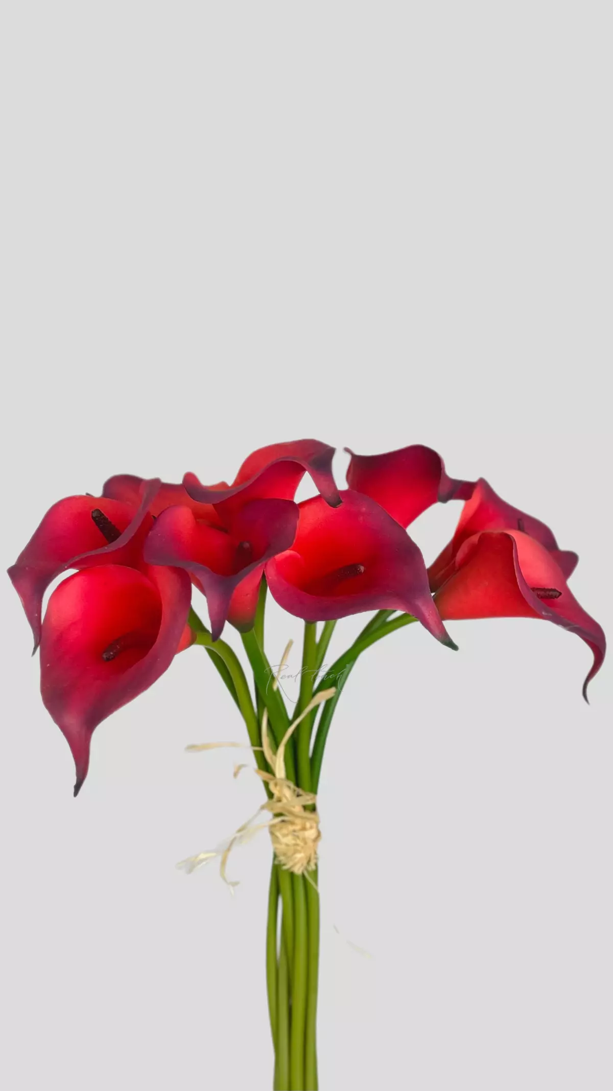 Real Touch Calla Lily Bouquet (9 flowers) - ruby