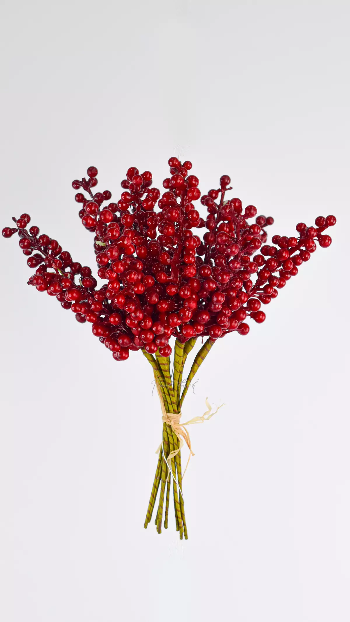 Bunch of faux berries (12 branches) - red