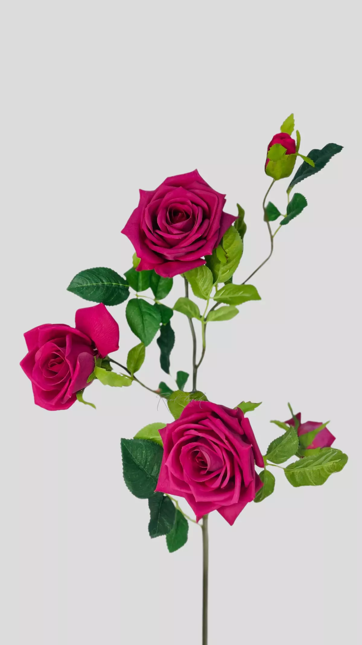 Real Touch Open Rose 3+2 - burgundy 